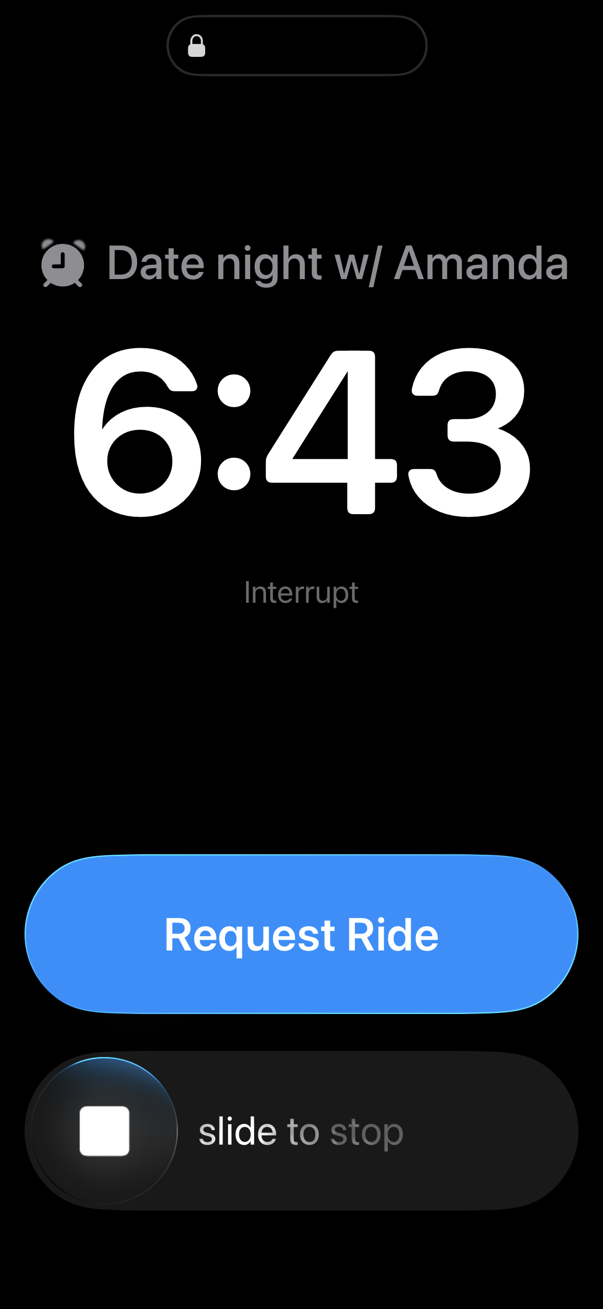 Hard Stops alarm alert on iPhone